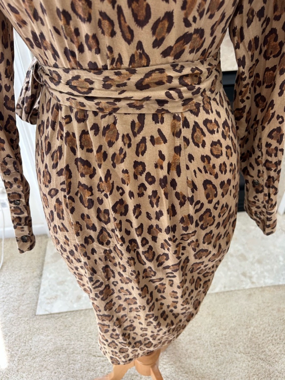 Ralph Lauren Leopard-Print Midi Shirt Dress - Brown/Tan - Picture 11 of 13